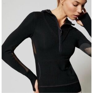 Free People Movement Markle Mesh Black Hoodie XS